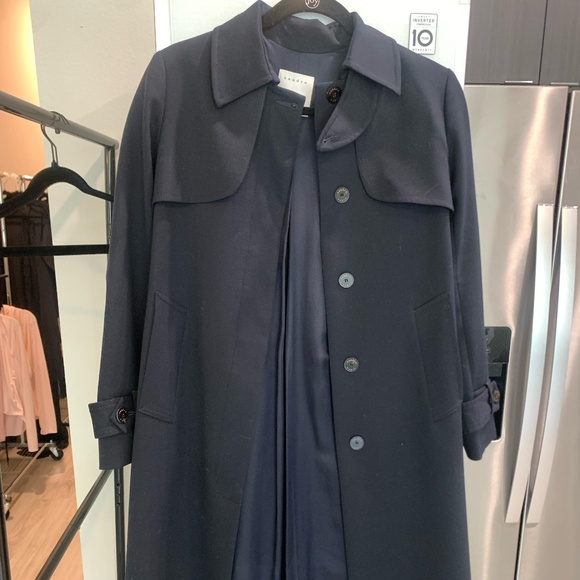 NEW Sandro TRENCH COAT WITH PLEATED INSET - Picture 2 of 6